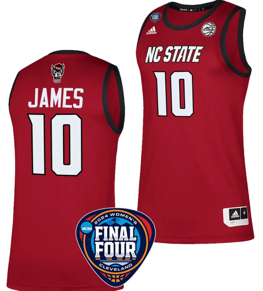 Aziaha James Jersey #10 NC State Wolfpack Basketball 2024 NCAA March Madness Final Four Red by My store basketball