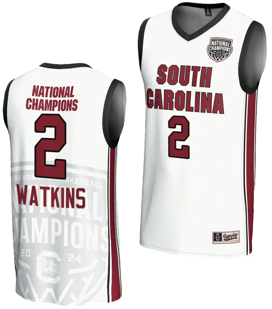 Ashlyn Watkins Jersey #2 South Carolina Gamecocks 2024 NCAA Basketball National Champions White by My store basketball