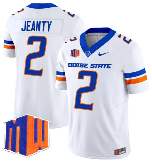 Ashton Jeanty Jersey #2 Boise State Broncos Vapor Limited College Football Stitched White by My Store