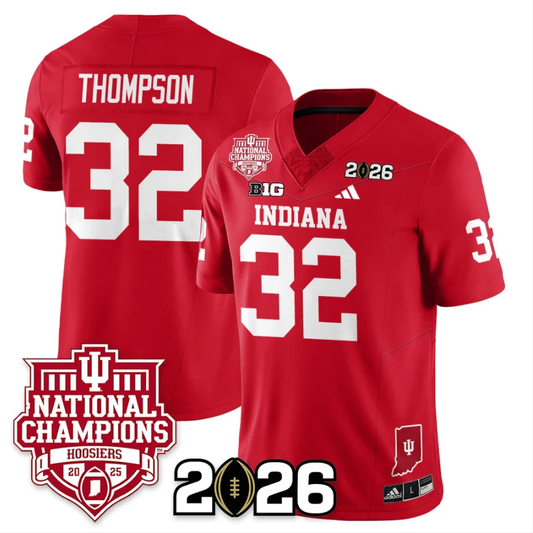 Anthony Thompson Jersey #32 Indiana Hoosiers 2025 National Champions Red by My Store NCAA Football Jerseys