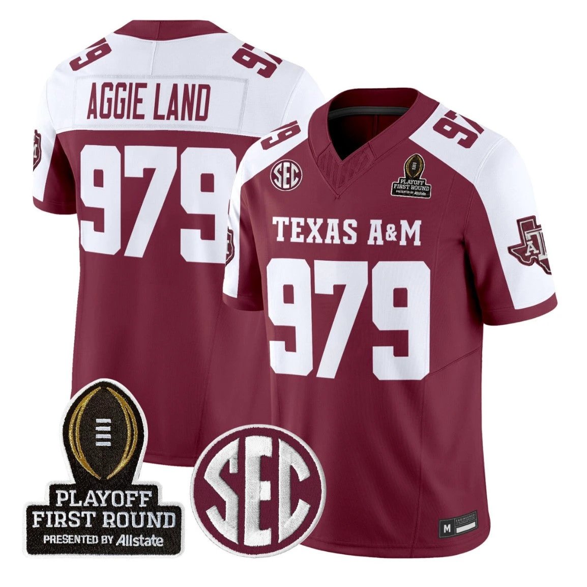 Aggie Land Jersey #979 Texas A&M Aggies 2025 Playoff First Round Stitched by My Store NCAA Football Jerseys