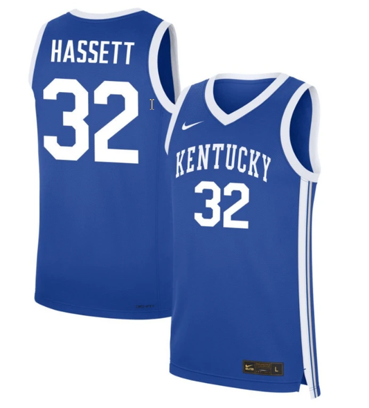 Amelia Hassett Jersey #32 Kentucky Wildcats NIL Basketball Royal by My store basketball