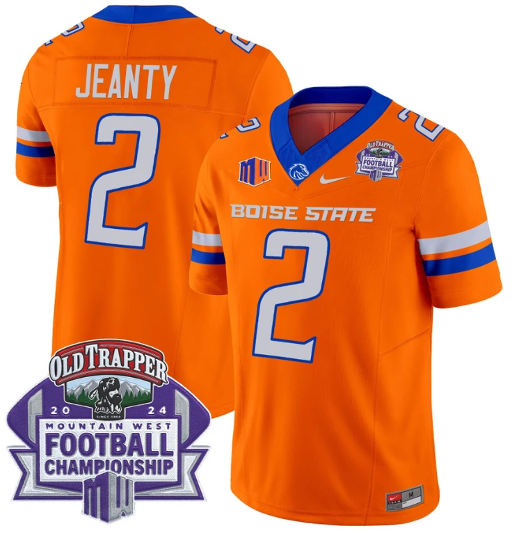 Ashton Jeanty Jersey #2 Boise State Broncos 2024 Championship Vapor Orange by My Store