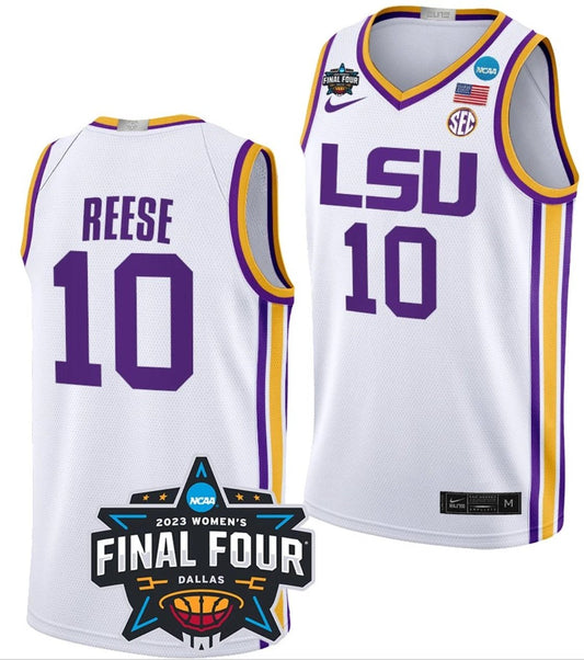 Angel Reese Jersey LSU Tigers College Basketball 2023 NCAA Final Four Garnet White #10 by My store basketball