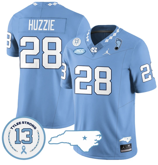 Alijah Huzzie Jersey #28 North Carolina Tar Heels Vapor College Football Stitched Blue by My Store