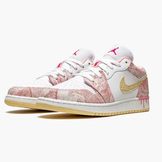 Air Jordan 1 Low Se Gs Paint Drip Arctic Punch by Air Jordan