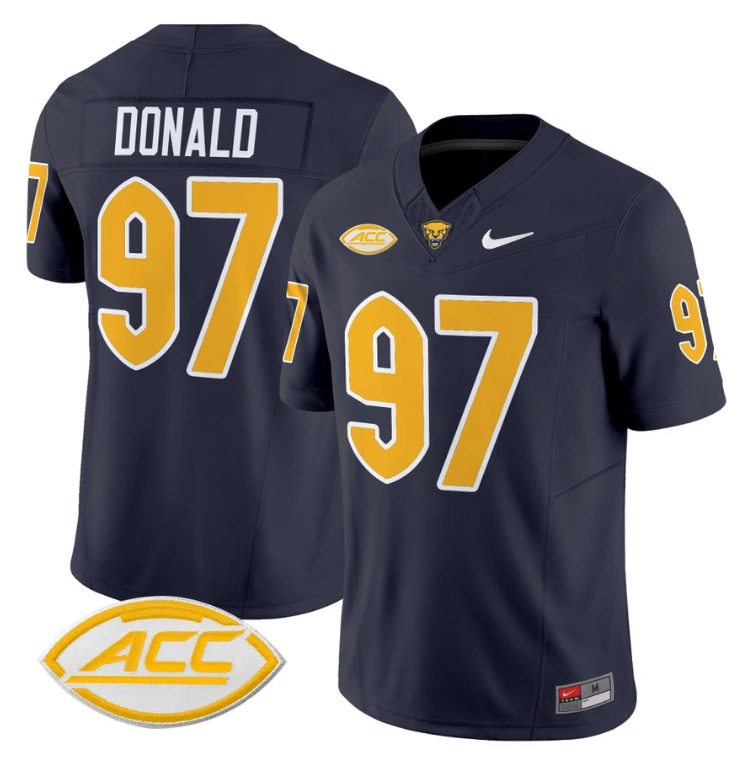 Aaron Donald Jersey #97 Pittsburgh Panthers Vapor Limited College Football Stitched Navy by My Store