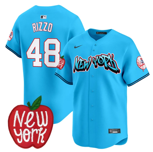 Anthony Rizzo Jersey #48 New York Yankees Apple Patch Vapor Premier Limited Stitched Light Blue by My Store