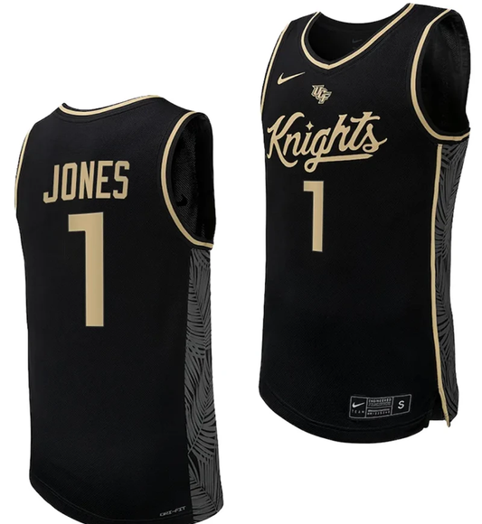 Antwann Jones Jersey #1 UCF Knights Replica College Basketball Uniform Black by My store basketball