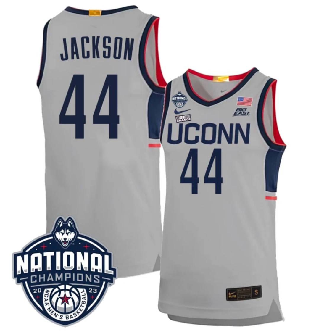 Andre Jackson Jersey #44 UConn Huskies 2023 National Champions College Basketball by My store basketball