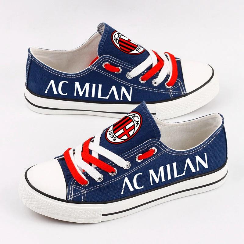 AC Milan Low Top Canvas Sport Sneakers Shoes For Men Women Fans by Crocs