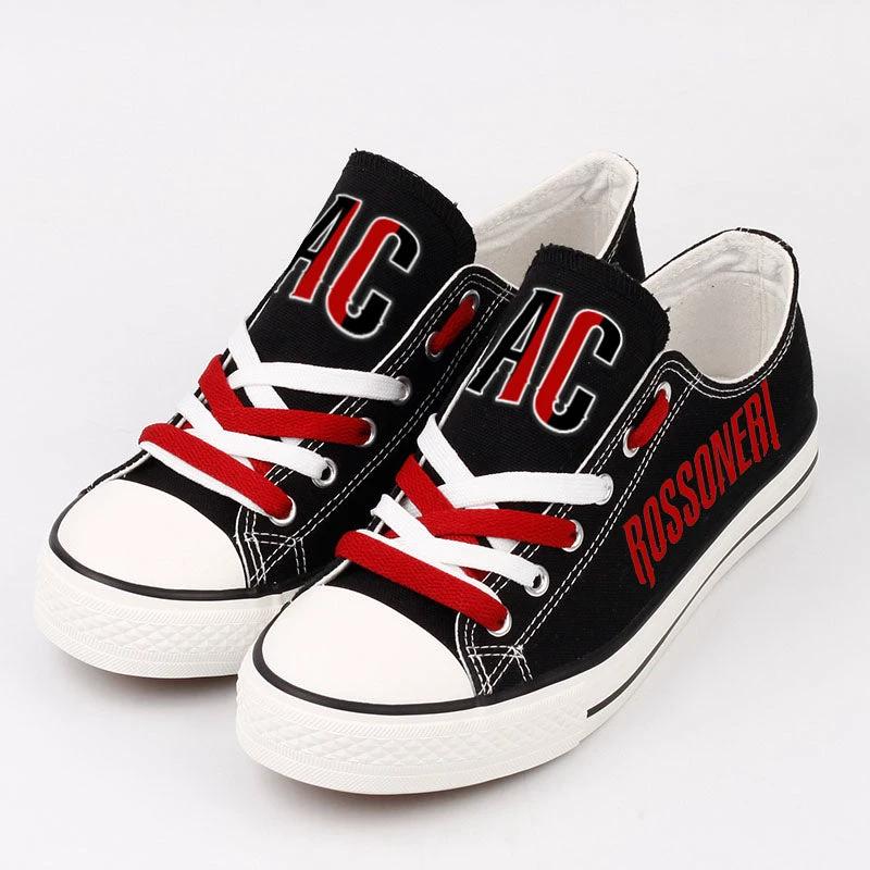 AC Milan Low Top Canvas Sport Sneakers Shoes For Men Women Fans by Crocs