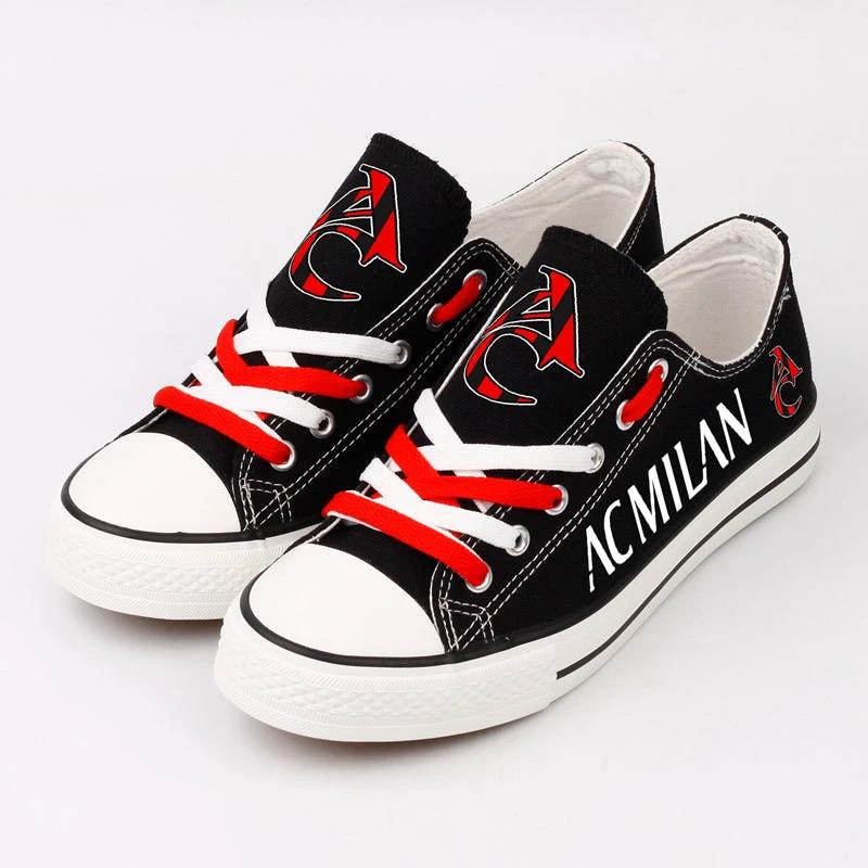 AC Milan Low Top Canvas Sport Sneakers Shoes For Men Women Fans by Crocs