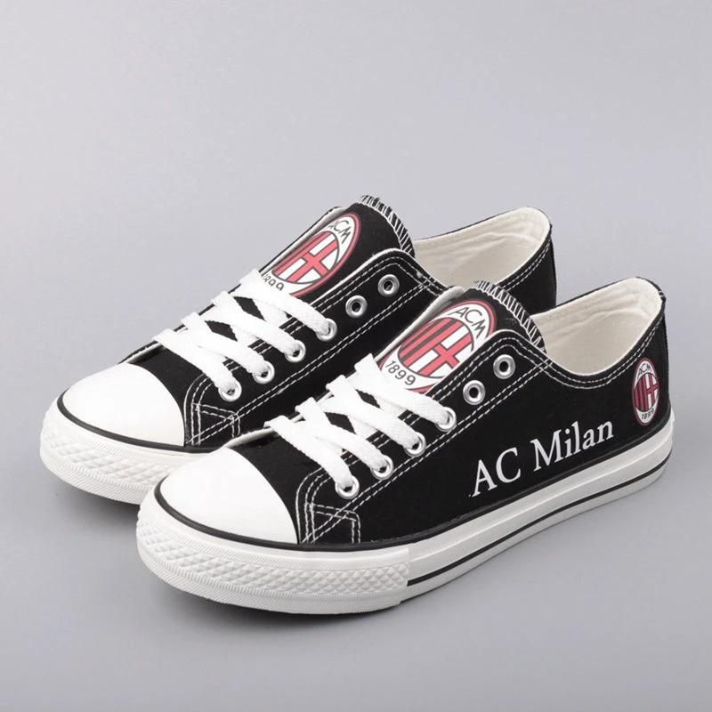 AC Milan Low Top Canvas Sport Sneakers Shoes For Men Women Fans by Crocs