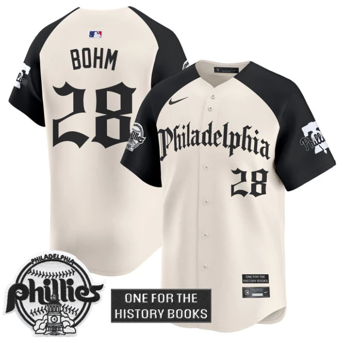 Alec Bohm Jersey #28 Phillies Retro Newspaper Edition Vapor Premier Limited Stitched Alternate by My Store