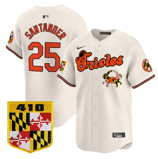 Anthony Santander Jersey #25 Baltimore Orioles 410 & Chesapeake Crab Patch Limited Stitched Cream by My Store