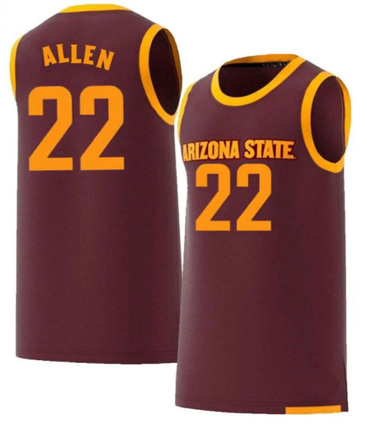 Andre Allen Jersey #22 Arizona State Sun Devils College Basketball by My store basketball