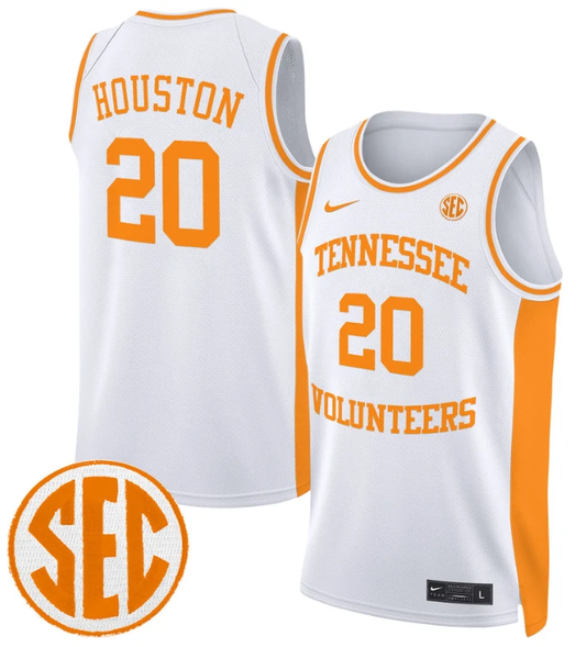 Allan Houston Jersey #20 Tennessee Vols 2024 Swingman Basketball White by My store basketball