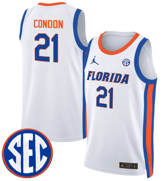 Alex Condon Jersey #21 Florida Gators Swingman Basketball Stitched White by My store basketball