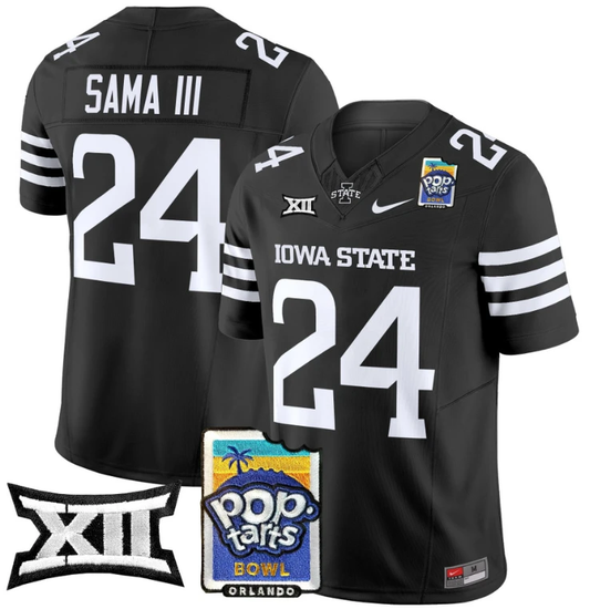 Abu Sama III Jersey #24 Iowa State 2025 PopTarts Bowl Patch Cardinal Alternate by My Store