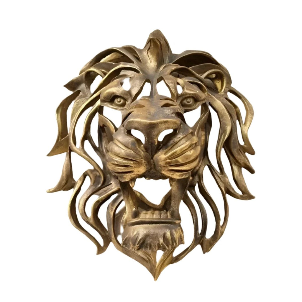 Exquisite gold-plated lion head wall sculpture Bowlift by Bowlift