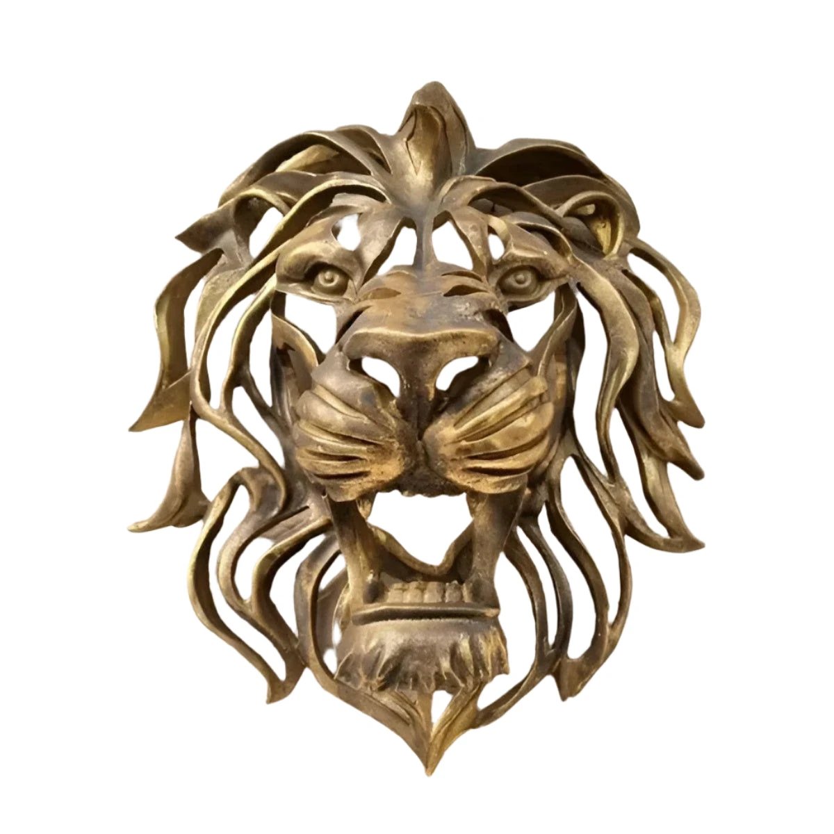 Exquisite gold-plated lion head wall sculpture Bowlift by Bowlift