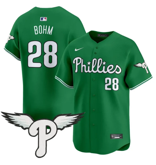 Alec Bohm Jersey #28 Philadelphia Phillies 2025 Vapor Premier Limited Stitched Kelly Green by My Store