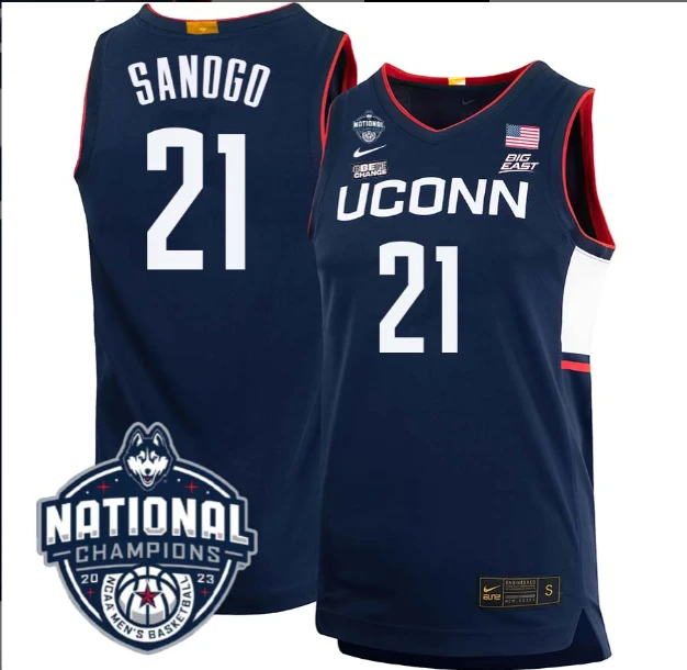 Adama Sanogo Jersey #21 UConn Huskies 2023 National Champions College Basketball by My store basketball