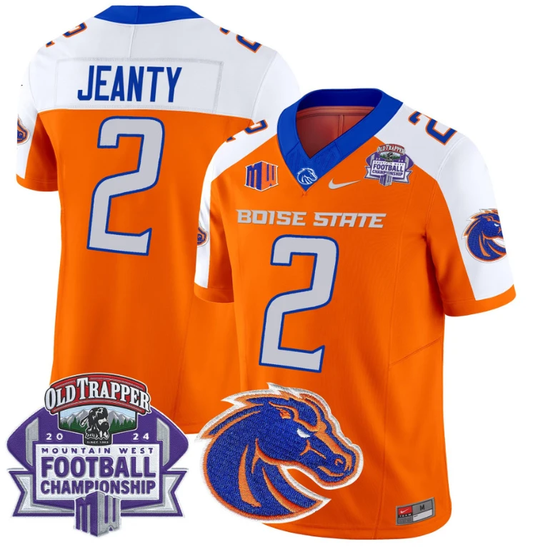 Ashton Jeanty Jersey #2 Boise State Broncos 2024 Championship Vapor Orange Alternate by My Store
