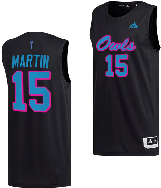 Alijah Martin Jersey #15 FAU Owls College Basketball Replica uniform Black by My store basketball