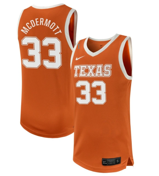 Anthon McDermott Jersey #33 Texas Longhorns NIL Basketball Texas Orange by My store basketball