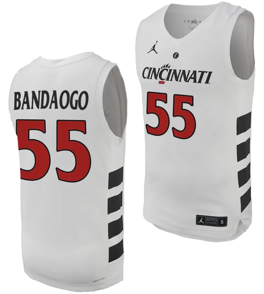 Aziz Bandaogo Jersey #55 Cincinnati Bearcats College Basketball Replica 2023-24 White by My store basketball