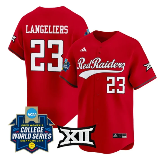 Alexa Langeliers Jersey #23 Texas Tech Red Raiders Softball 2025 World Series Stitched Red by My Store