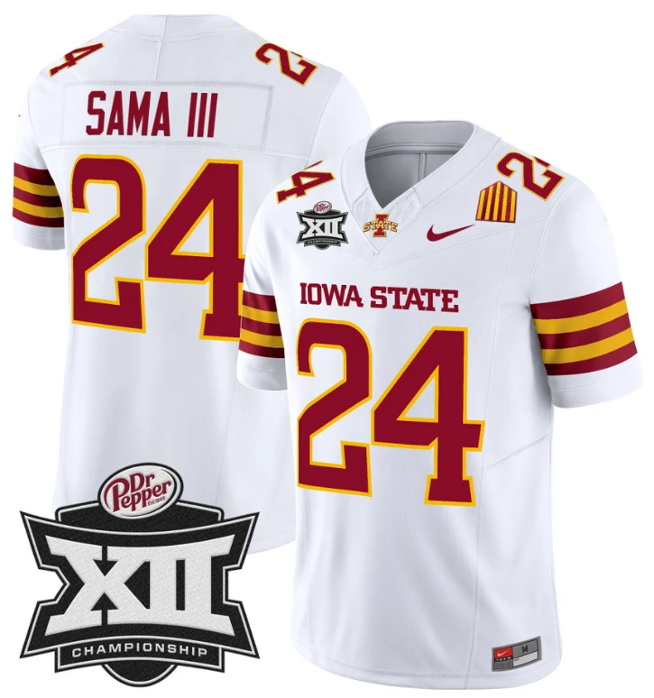 Jaylin Noel Jersey #13 Iowa State 2024 Championship Patch Vapor Black Alternate by My Store