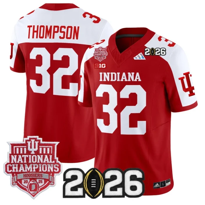 Anthony Thompson Jersey #32 Hoosiers 2025 National Champions 2026 Patch Stitched by My Store NCAA Football Jerseys