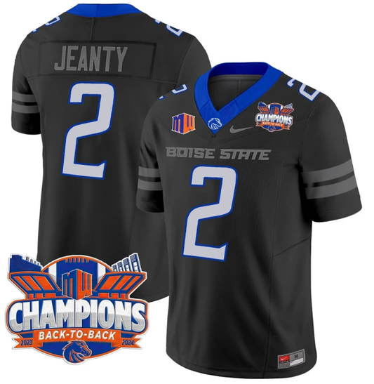 Ashton Jeanty Jersey #2 Boise State Broncos Back To Back Champions Black by My Store
