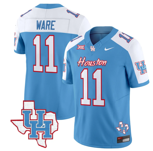 Andre Ware Jersey #11 Houston Cougars Oilers Jersey Inspired Vapor College Football Limited Stitched Blue Alternate by My Store