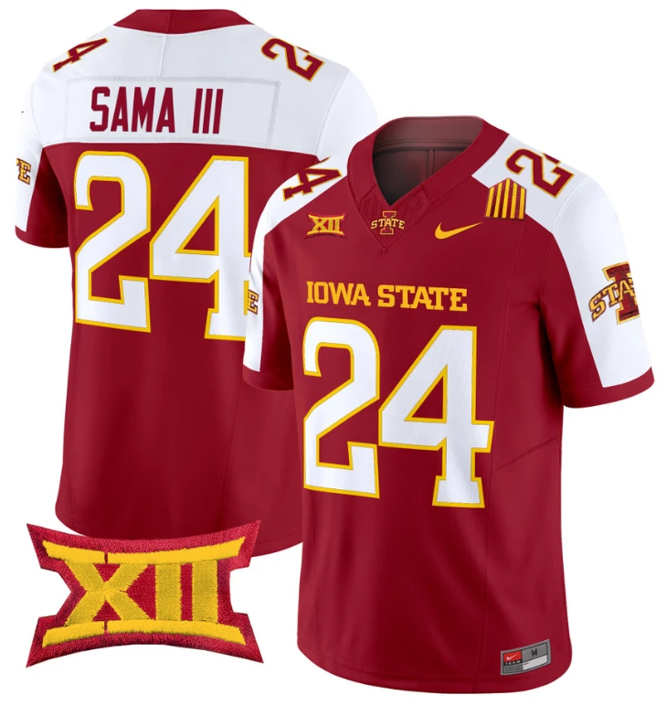 Abu Sama III Jersey #24 Iowa State Cyclones Vapor Limited College Football Stitched Cardinal Alternate by My Store
