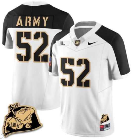 Austin Hill Jersey #52 Army Black Knights Jersey Rocky The Bulldog Patch Vapor Limited College Football Stitched White Alternate by My Store