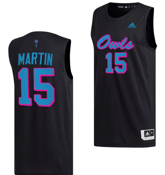 Alijah Martin Jersey #15 FAU Owls College Basketball Replica Black by My store basketball
