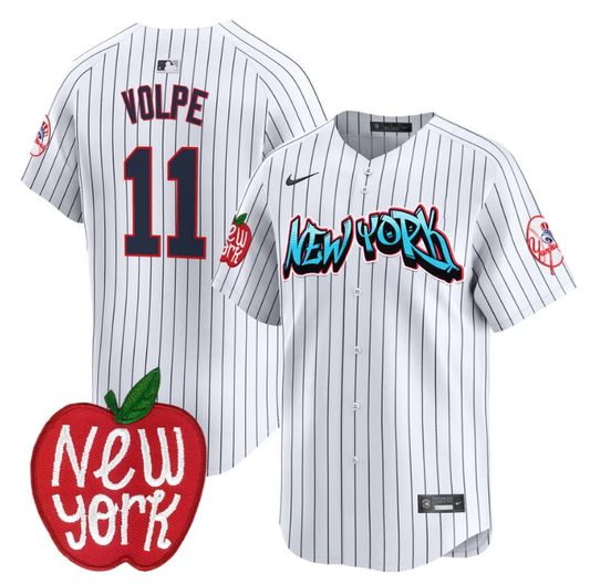 Anthony Volpe Jersey #11 New York Yankees Apple Patch Vapor Premier Limited Stitched Pinstripe by My Store