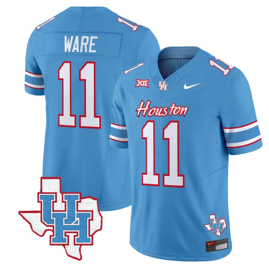 Andre Ware Jersey #11 Houston Cougars Oilers Jersey Inspired Vapor College Football Limited Stitched Blue by My Store