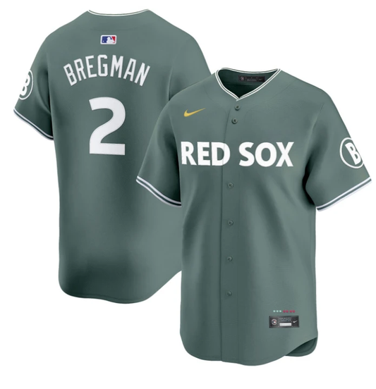 Alex Bregman Jersey #2 Boston Red Sox 2025 City Connect Vapor Premier Limited Stitched Green by My Store