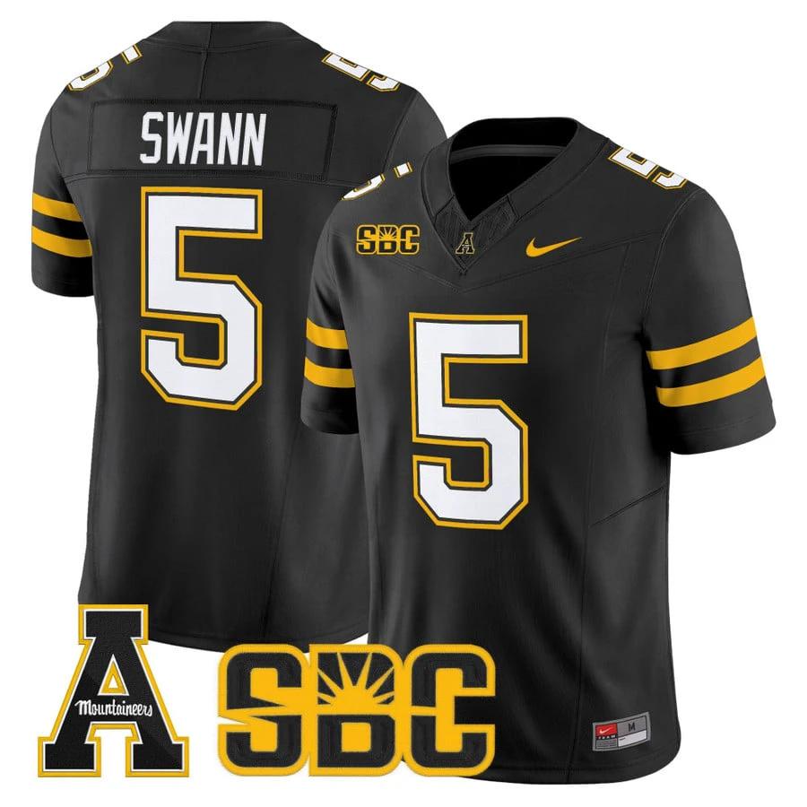AJ Swann Jersey #5 App State Mountaineers 2025 Vapor Limited Stitched by My Store NCAA Football Jerseys