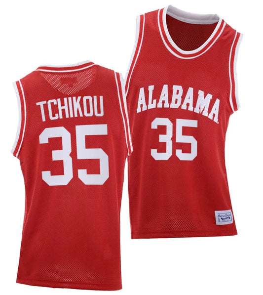 Alex Tchikou Jersey Alabama Crimson Tide College Basketball Red Throwback #35 by My store basketball