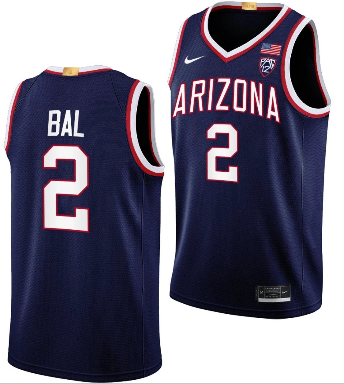 Adama Bal Jersey Arizona Wildcats College Basketball Maui Invitational Champs #2 by My store basketball