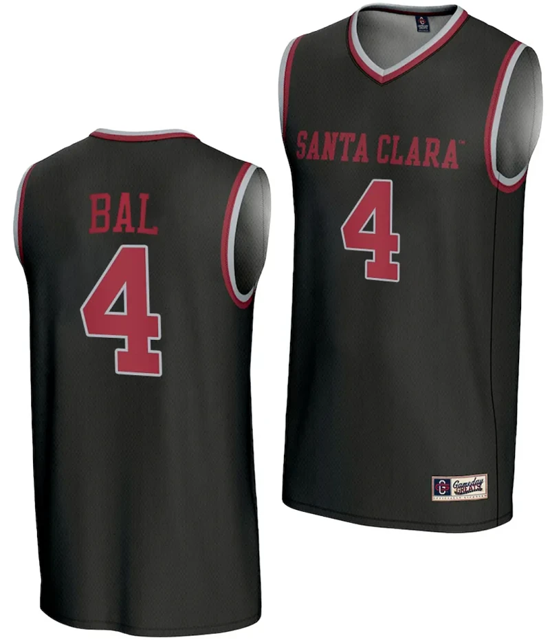 Adama Bal Jersey #4 Santa Clara Broncos Basketball NIL Lightweight Black by My store basketball