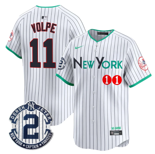 Anthony Volpe Jersey #11 New York Yankees City Connect Vapor Premier Limited Stitched Pinstripe by My Store