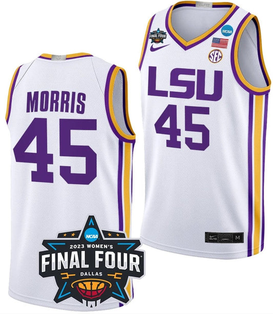 Alexis Morris Jersey LSU Tigers College Basketball 2023 NCAA Final Four Garnet White #45 by My store basketball