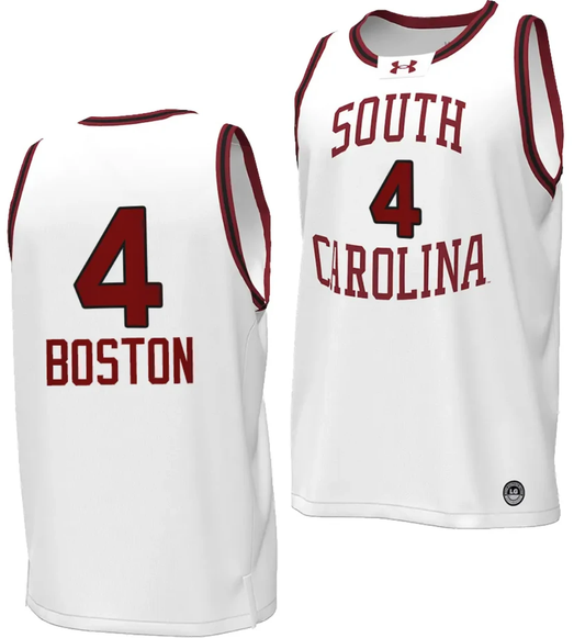 Aliyah Boston Jersey #4 South Carolina Gamecocks Basketball Throwback Replica White by My store basketball